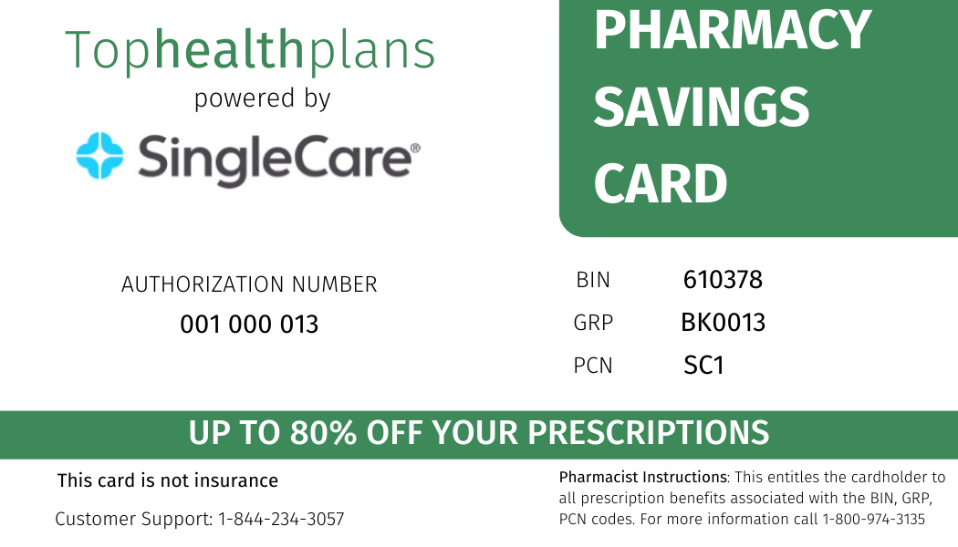 Top Health Plans Pharmacy Savings Card